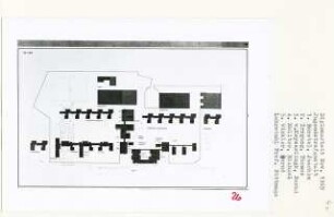 Jugendstrafanstalt, Berlin-Charlottenburg (Diplomarbeit bei Werner Düttmann): Grundriss Erdgeschoss 1:500