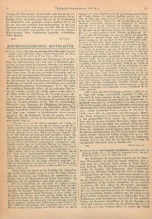 31-32 [Rezension] Gilson, Etienne, Der Geist der mittelalterlichen Philosophie