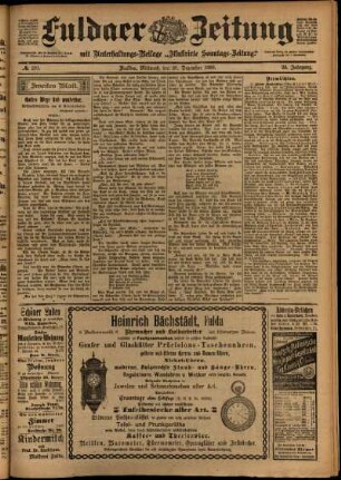 Zweite Ausgabe vom Mittwoch, den 20. Dezember 1899.