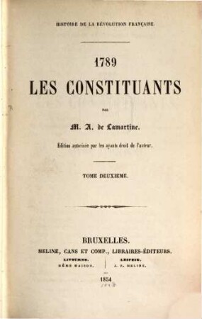 Histoire de la révolution française : 1789. Les Constituants, 2