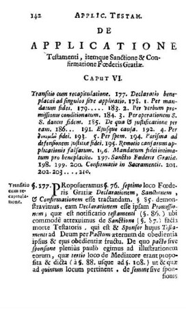 De Applicatione Testamenti, itemque Sanctione & Confirmatione Fœderis Gratiæ. Caput VI.
