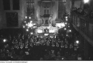 Dresden, Weixdorf. Dresdner Kreuzchor. Weihnachtskonzert mit Rudolf Mauersberger in der Dorfkirche, Dezember 1945
