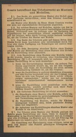 Gesetz betreffend das Urheberrecht an Mustern und Modellen