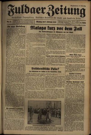 Ausgabe vom Montag, den 08. Februar 1937.
