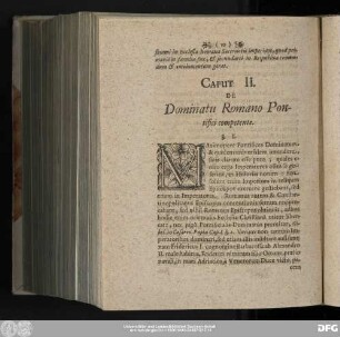 Caput II. De Dominatu Romano Pontifici competente.