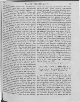 Zeitschrift für die Kunde des Morgenlandes. Bd. 4. H. 2. Hrsg. v. C. Lassen. Bonn: König 1842 (Beschluss von Nr. 221)