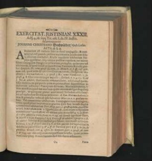 Exercitat. Iustinian. XXXII. Respondente Johanne Christiano Buchwälder ...