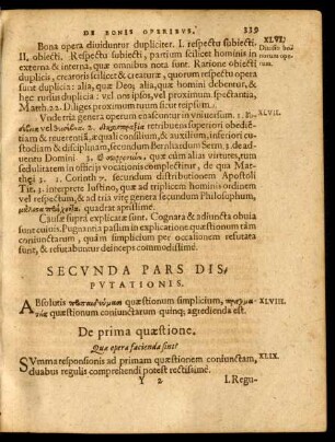 Secunda Pars Disputationis.