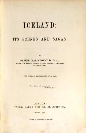 Iceland : its scenes and sagas