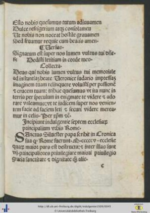Incipiunt indulgentie septem ecclesiarum principalium urbis Rome.