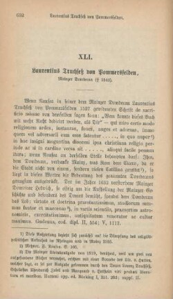 652-663 Laurentius Truchseß von Pommersfelden, Mainzer Domdecan