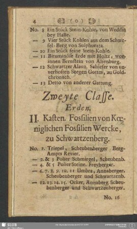 Zweyte Classe. Erden