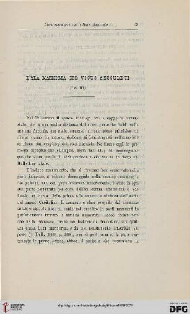 17: L' ara marmorea del vicus Aesculeti