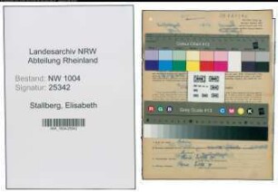 Entnazifizierung Elisabeth Stallberg , geb. 19.07.1885 ()