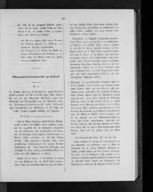 Oberappellationsgericht zu Lübeck.