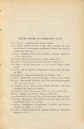 Allgemeine Aussprüche in den Dramen Philip Massingers