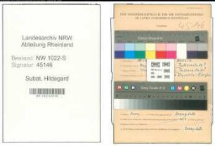 Entnazifizierung Hildegard Subat , geb. 18.07.1909 ()
