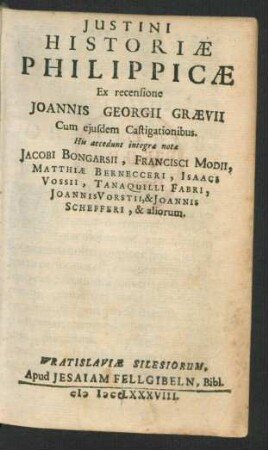 Iustini Historiae Philippicae