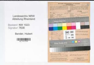 Entnazifizierung Hubert Bender , geb. 12.01.1901 (Presser)