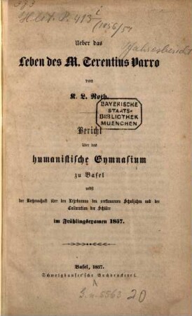 Bericht : über d. ... Schuljahr. 1856/57