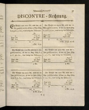 37-40, Discontre-Rechnung