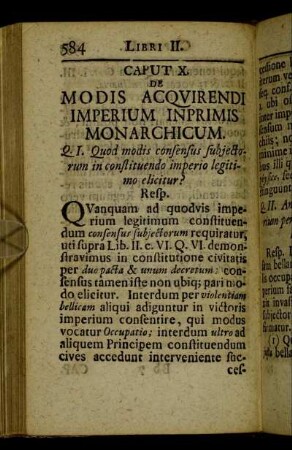 Caput X. De modis acquirendi imperium inprimis monarchicum.