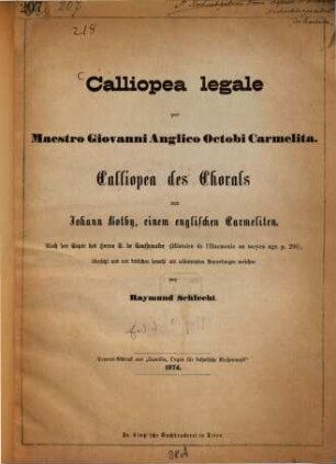 Calliopea legale = Calliopea des Chorals