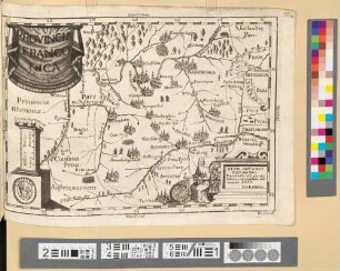 Provincia Franconica : Cum Confinijs Medius Meridianus est 28. Reliqui ad lume inclinantur iuxta rationem Paraleli 41 ad Aequator