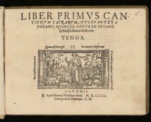 Liber primus cantionum sacrarum ... quinque vocum. Tenor
