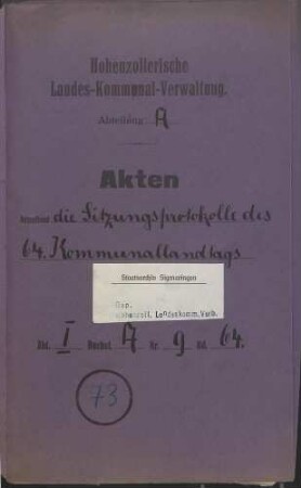 Außerordentlicher Landtag - Bd. 64