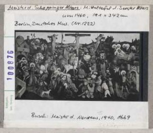 Schöppinger Meister: Mitteltafel des Soester Altars mit Leben Christi, Kreuzigung. Berlin, Deutsches Museum