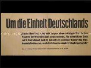 Maueranschlag mit einem Zitat aus der Erklärung von Molotow auf der Pariser Außenministerkonferenz
