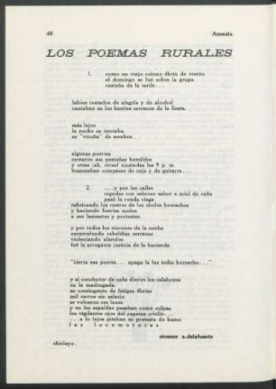 Los poemas rurales