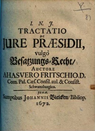 Tractatio de iure praesidii, vulgo Besatzungs-Recht