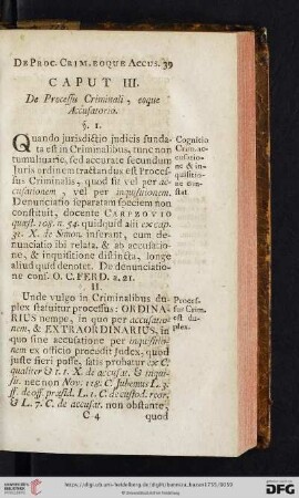 Caput III.: De Processu Criminali, eoque Accusatorio