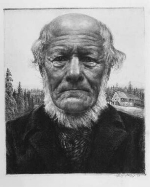 Waldbauer : Jahn, Georg (1869-1941). Waldbauer. Radierung; 38,5 x 32,0. 1938, Dresden: Kupferstich-Kabinett A 1920-2