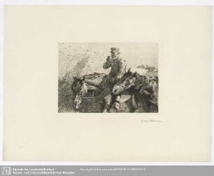 Bauer mit zwei Pferden vor einem Feld. : Blatt gehört nicht zu diesem Heft - möglicherweise zu 2.1896/97, Heft 4?