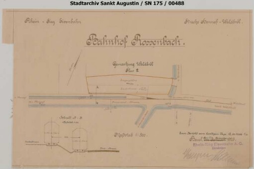 Rossenbach, Haltestelle, mit Querprofil