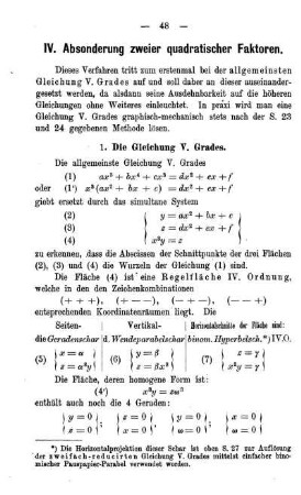 IV. Absonderung zweier quadratischer Faktoren.