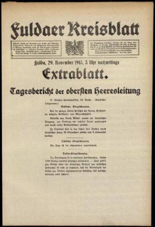 Ausgabe vom Montag, den 29. November 1915.