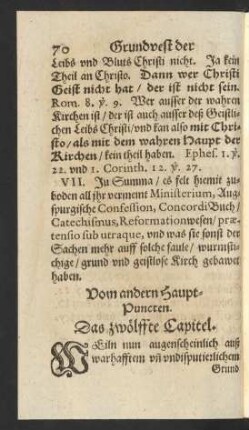 Vom andern Haupt-Puncten. Das zwölffte Capitel.