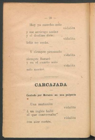 Carcajada : Cantado por Moreira en una pulpería
