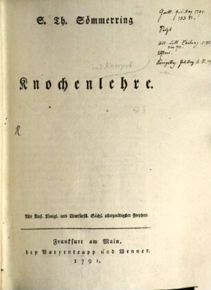 S. Th. Sömmering Knochenlehre