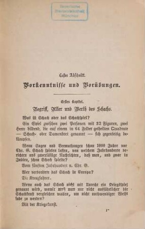 Katechismus der Schachspielkunst