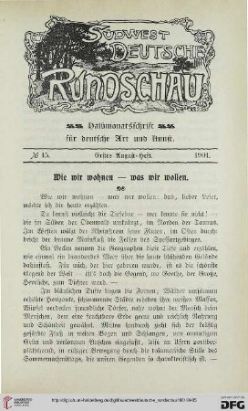 1: Wie wir wohnen - was wir wollen