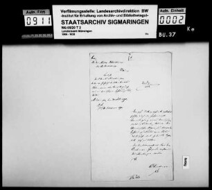 Personalakten Oberamtmann Widmann