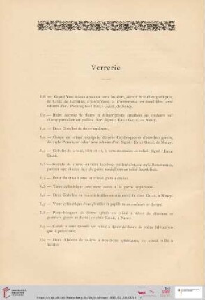 Verrerie (Nr. 338 - 350)