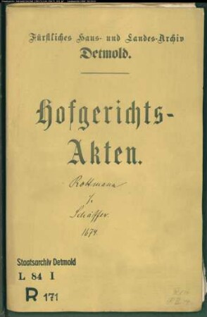 Rottmann, Franz gegen Henrich Scheffer in sp. Johann Müller - Schuldforderung