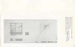 Klosteranlage (Diplomarbeit bei Bernhard Hermkes): Grundriss Patrezelle und Perspektivische Ansicht Kreuzgang 1:50