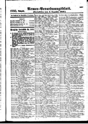 1733. Ausgabe. Dienstag, 4. Dezember 1917